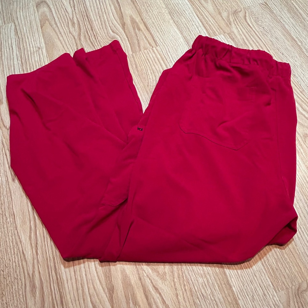 Koi Next Gen Scrub Pants Womens 2X Red Cargo Elastic Waist Drawstring Regular